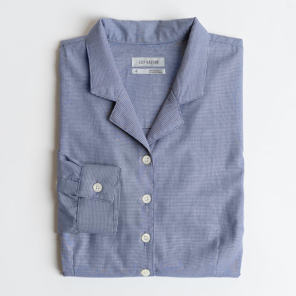 Dark Blue Mini Gingham